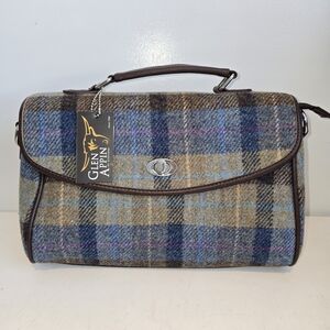 Glen Appin Blue and Brown Checkered Women's Satchel